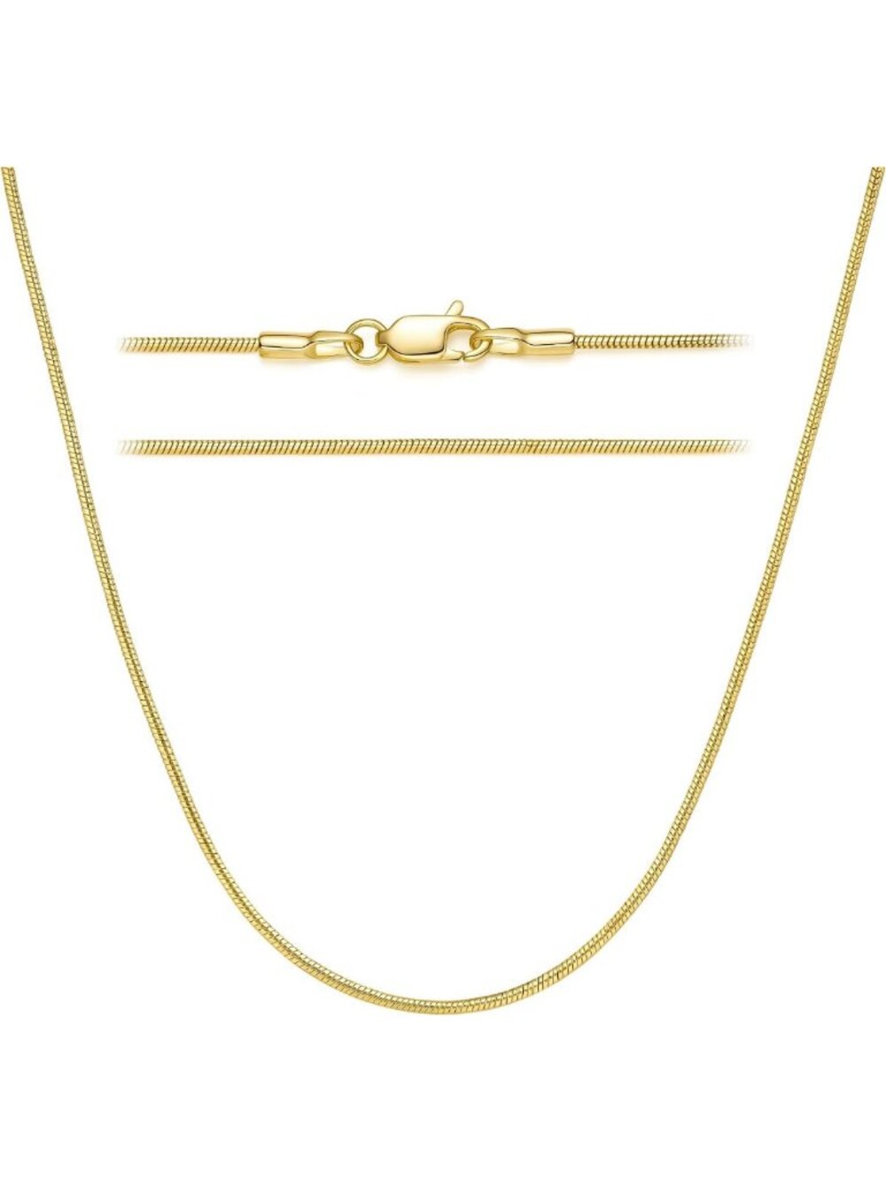 Elegant 14K Gold Snake Chain Necklace for Women - Dainty Gold Jewelry Accessory